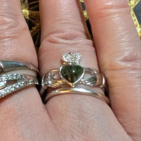Irish SOLVAR Connemara Sterling Claddagh Ring 💚 ON HOLD FOR LORI 💚🍀🍁🍀💚 - Picture 7 of 7
